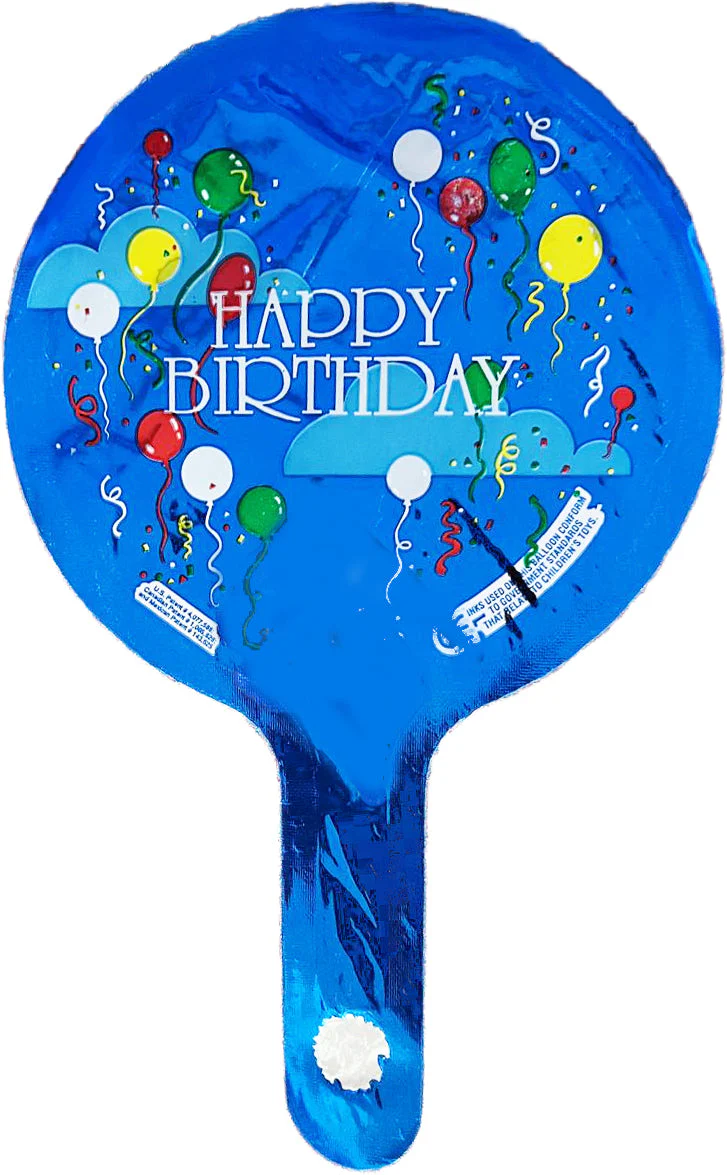 4" Airfill Only Requires Heat Sealing Happy Birthday Foil Balloon