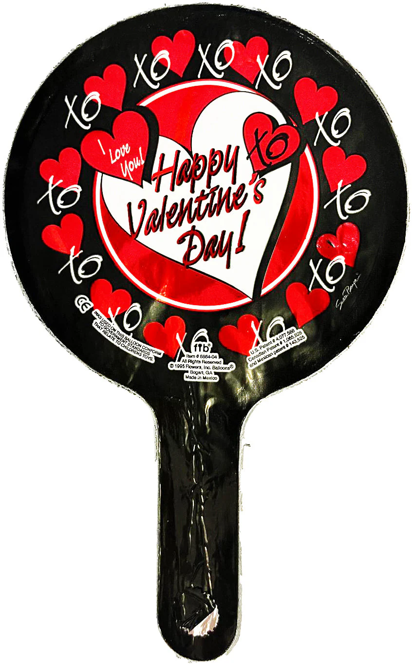 4" Airfill Only Requires Heat Sealing Happy Valentine's Day Foil Balloon