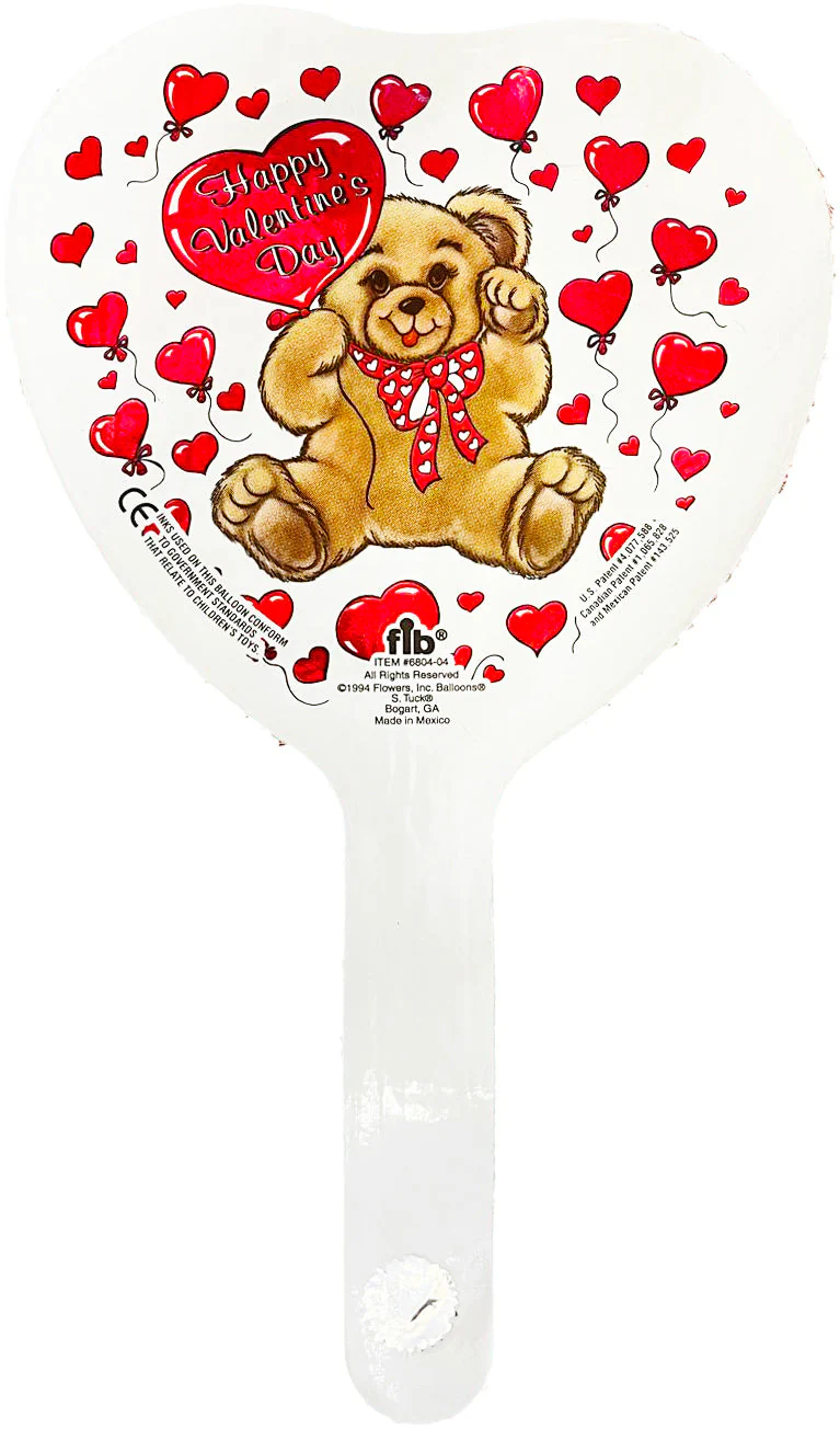4" Airfill Only Requires Heat Sealing Happy Valentine's Day Foil Balloon