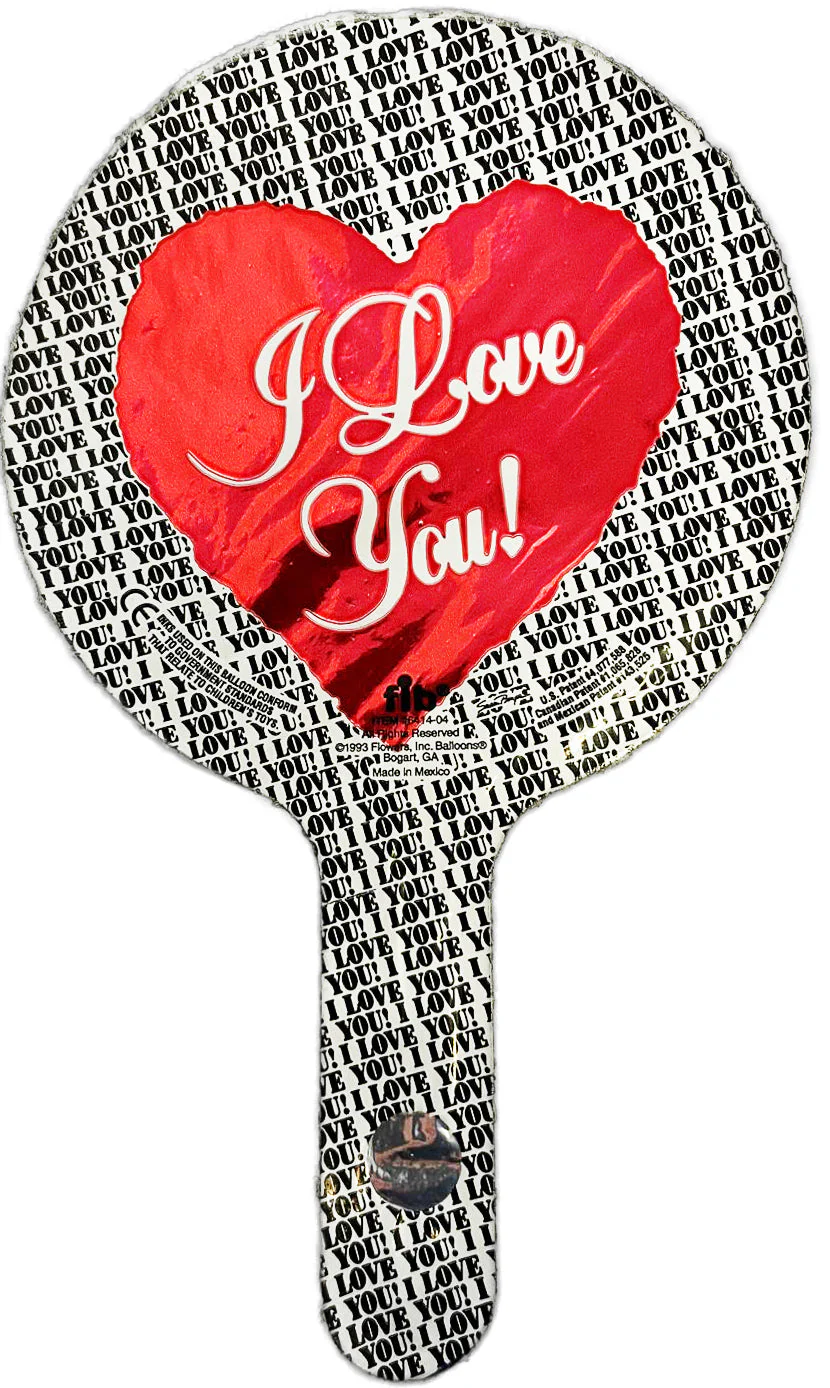 4" Airfill Only Requires Heat Sealing I love You Foil Balloon