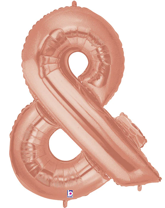 40" (34" Inflated) Foil Shape Megaloon Balloon Ampersand Rose Gold