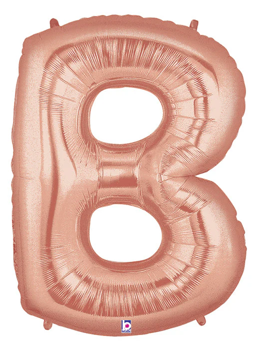 40" (34" Inflated) Foil Shape Megaloon Balloon Letter B Rose Gold