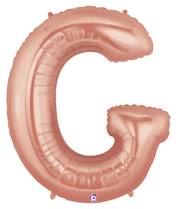 40" (34" Inflated) Foil Shape Megaloon Balloon Letter G Rose Gold