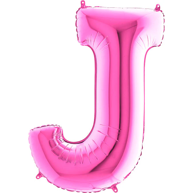 40" (34" Inflated) Foil Shape Megaloon Balloon Letter J Fuchsia/Pink