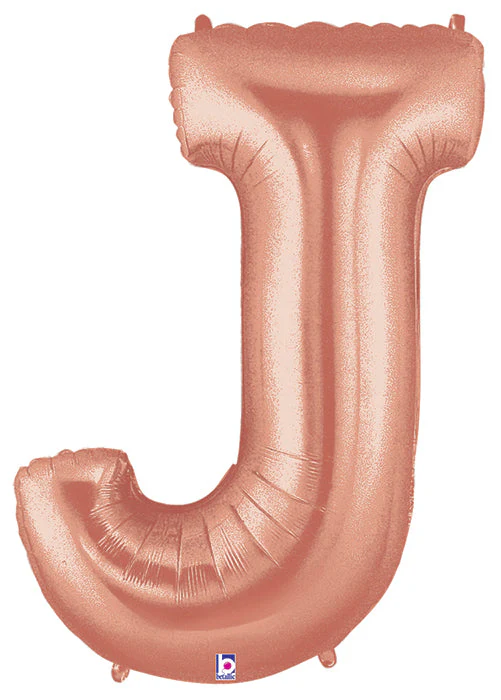 40" (34" Inflated) Foil Shape Megaloon Balloon Letter J Rose Gold