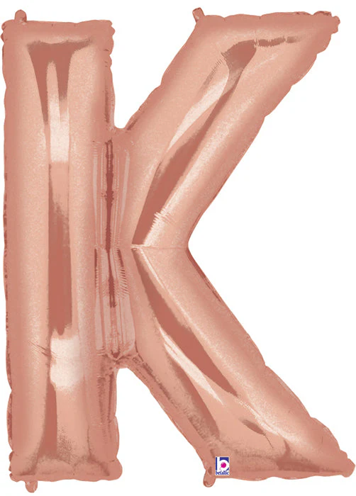 40" (34" Inflated) Foil Shape Megaloon Balloon Letter K Rose Gold