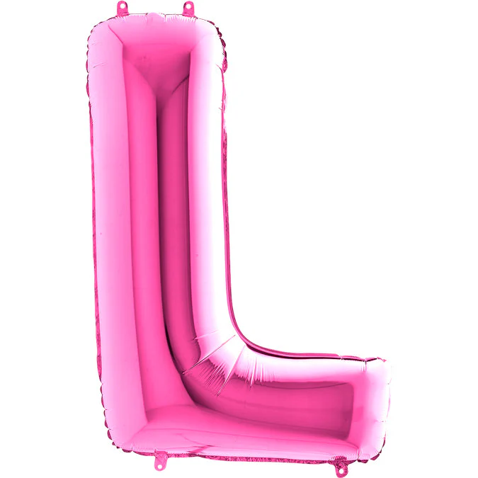 40" (34" Inflated) Foil Shape Megaloon Balloon Letter L Fuchsia/Pink