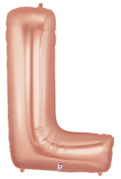 40" (34" Inflated) Foil Shape Megaloon Balloon Letter L Rose Gold