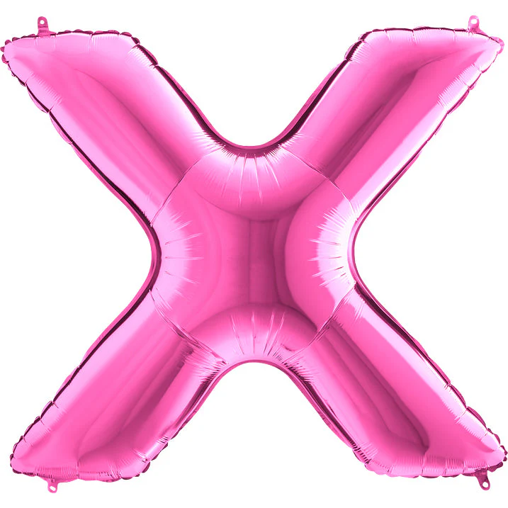 40" (34" Inflated) Foil Shape Megaloon Balloon Letter X Fuchsia/Pink
