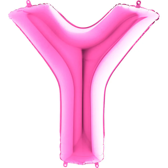 40" (34" Inflated) Foil Shape Megaloon Balloon Letter Y Fuchsia/Pink