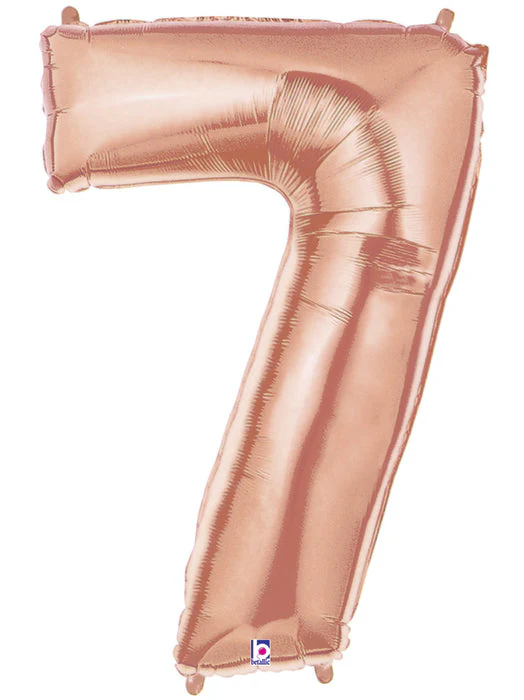 40" (34" Inflated) Foil Shape Megaloon Balloon Number 7 Rose Gold