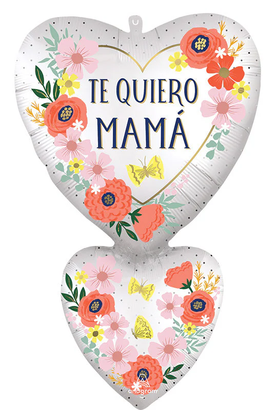 40" Jumbo Supershape Satin Te Quiero Mama Blooms (Spanish) Foil Balloon