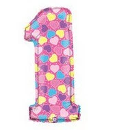 40" (34" Inflated) Megaloon Balloon First Birthday Girl