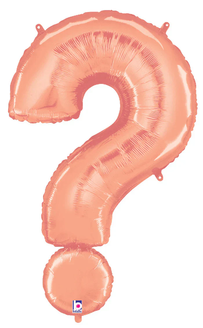 40" (34" Inflated) Megaloon Foil Balloon Question Mark ( ? ) Rose Gold