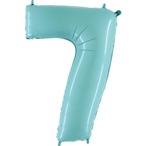 40" (34" Inflated) Megaloon Foil Shape Number 7 Baby Blue Balloon