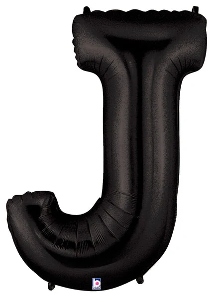 40" (34" Inflated) Megaloon Large Foil Letter Shape Balloon J Black