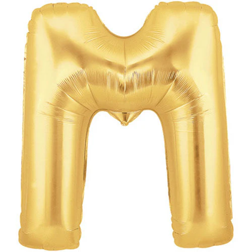 40" (34" Inflated) Megaloon Large Letter Balloon M Gold