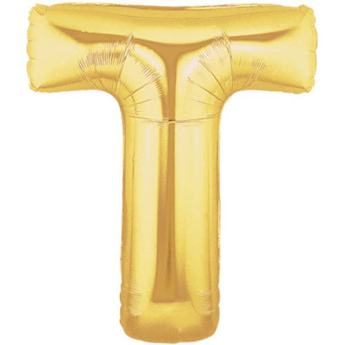 40" (34" Inflated) Megaloon Large Letter Balloon T Gold