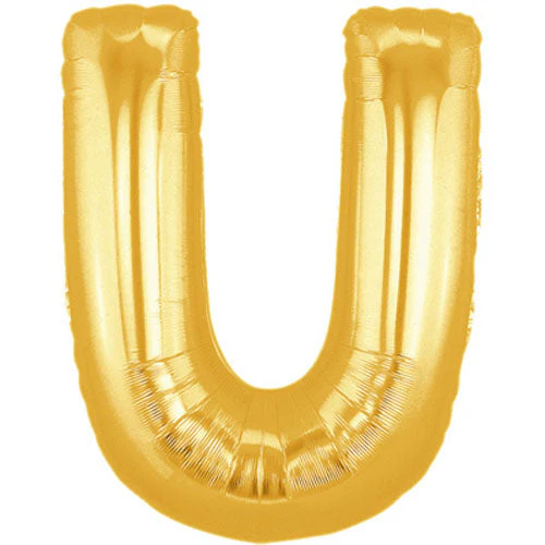 40" (34" Inflated) Megaloon Large Letter Balloon U Gold