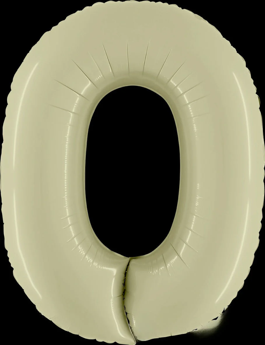 40" (34" Inflated) Number "0" Satin Olive Green Foil Balloons