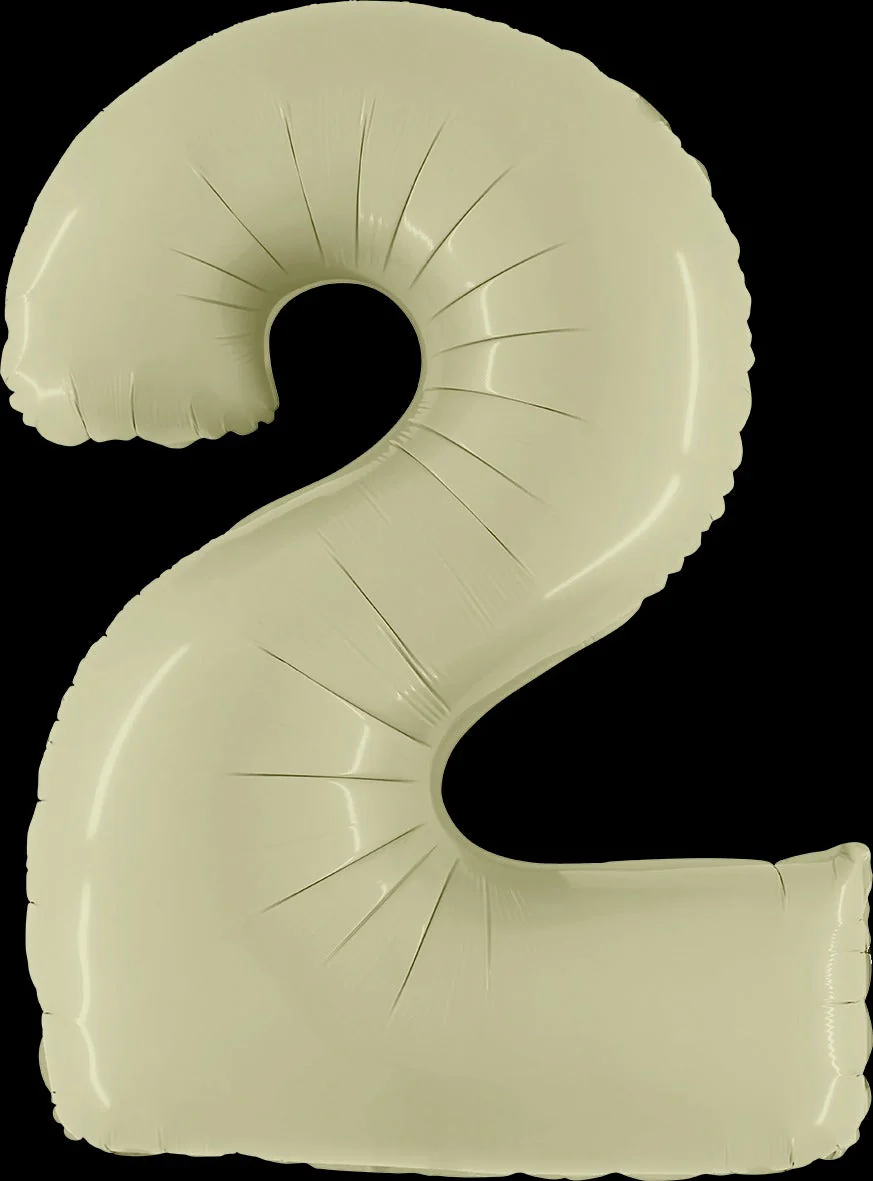 40" (34" Inflated) Number "2" Satin Olive Green Foil Balloons