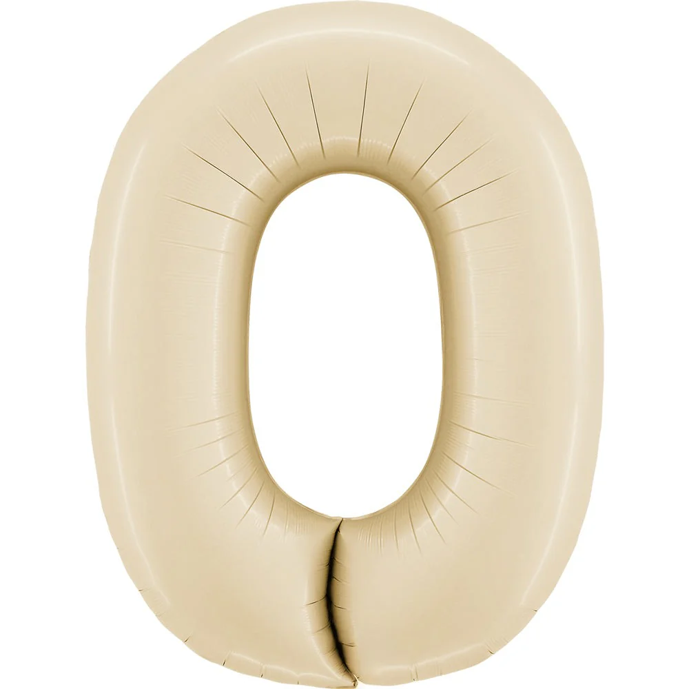 40" (34" Inflated) Number "0" Satin Cream Foil Balloons