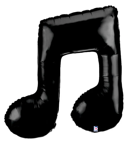 40" Shape Balloon Packaged Music Note Double - Black