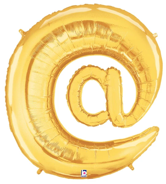 40" (34" Inflated) Megaloon Foil Balloon " At" Symbol ( @ ) Gold