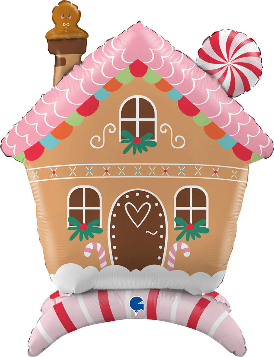 30" The Standups - Gingerbread House Foil Balloon