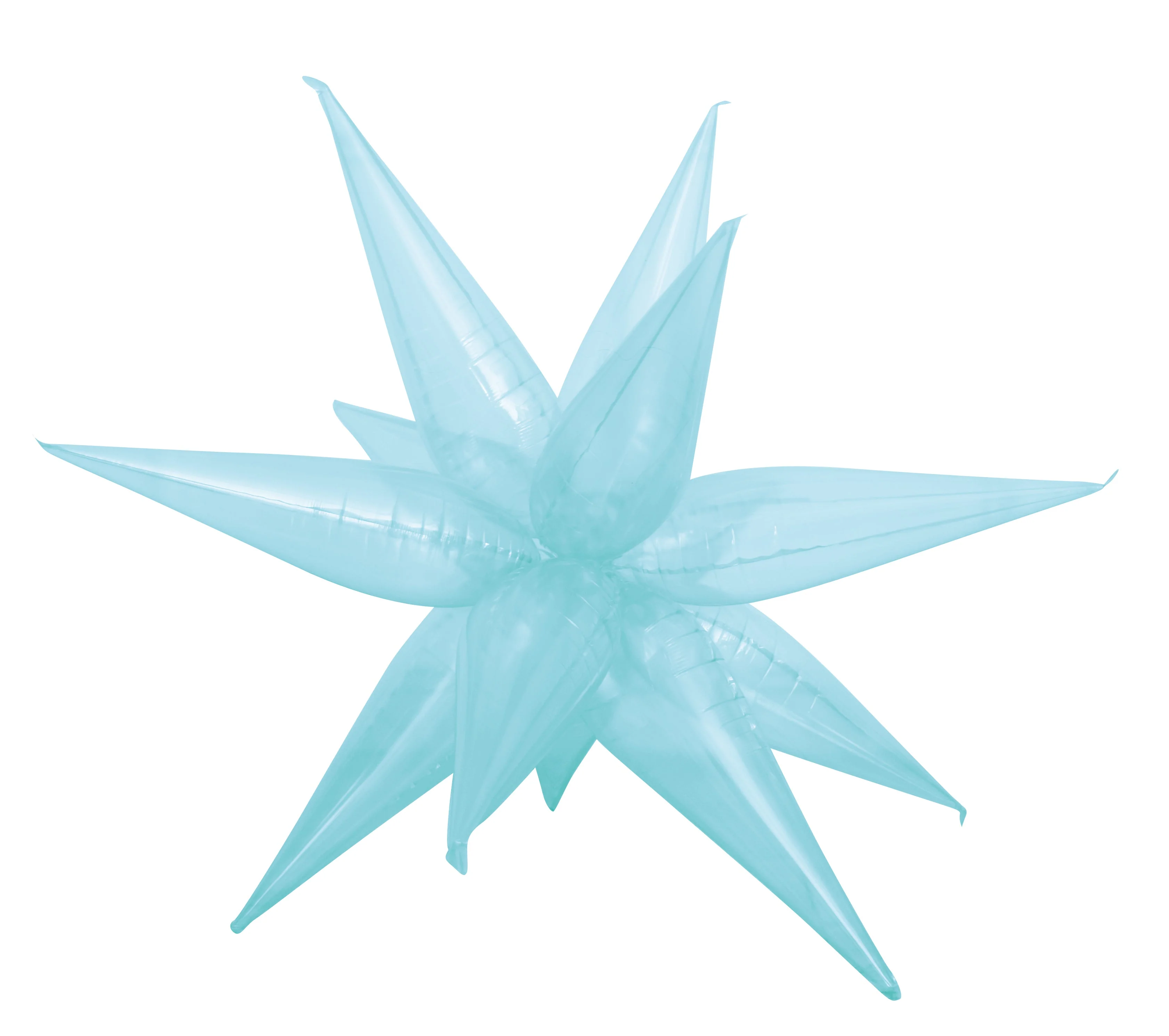 40" Airfill Decor Only Aqua Green Semi Transparent Crystal Starburst (12 Piece Kit) Balloon
