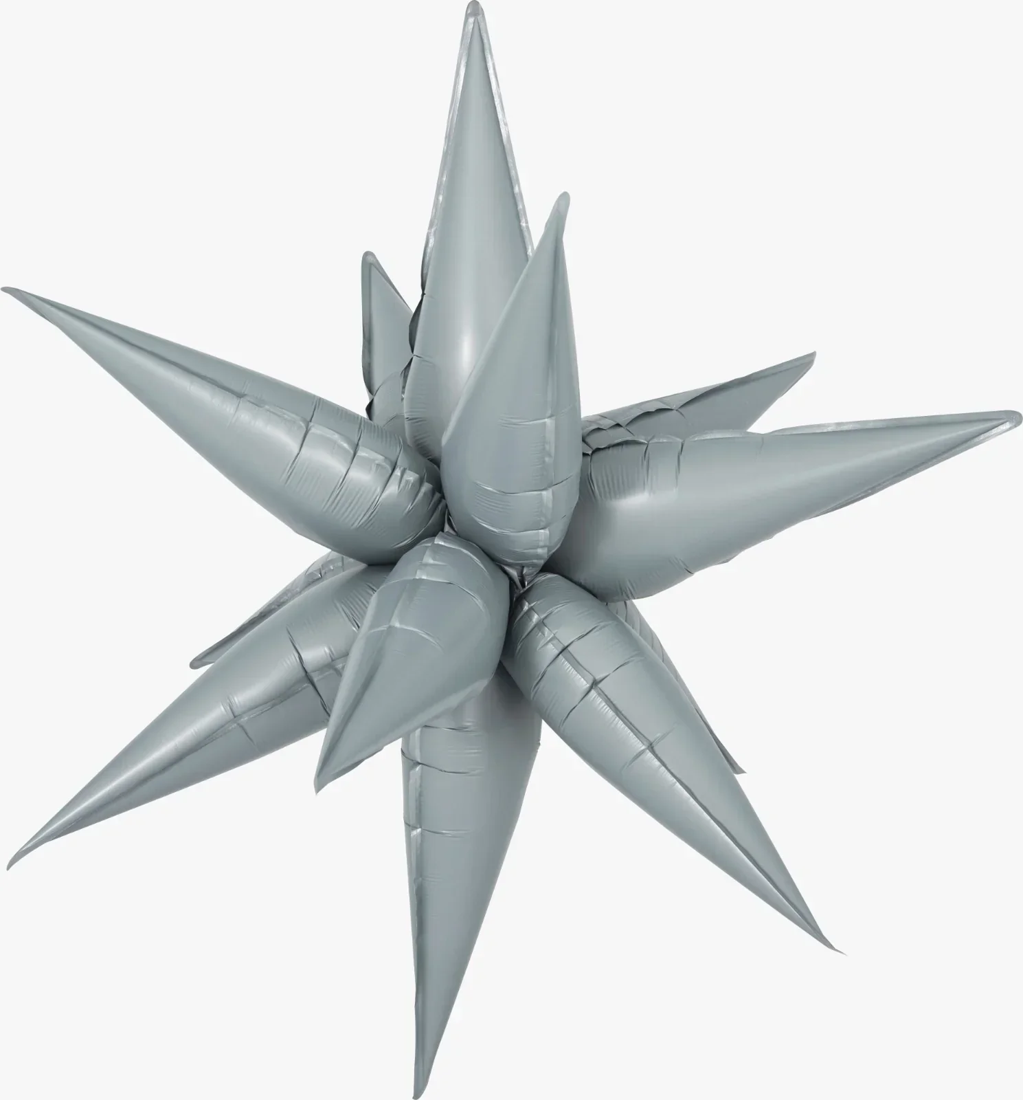 40" Airfill Decor Only Decochamp Brand Starburst Grey Foil (12 Piece Kit) Balloon