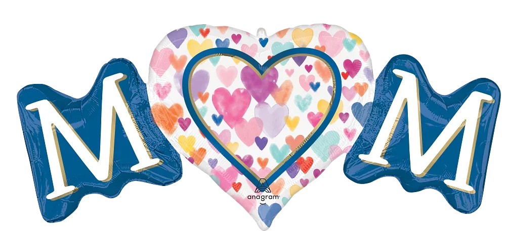 40" Jumbo Mom Sprinkled Hearts Foil Balloon