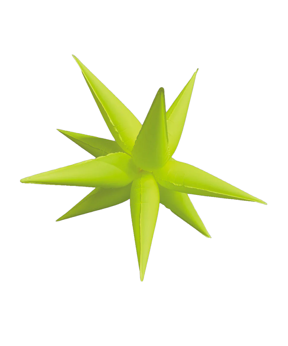 40" Airfill Only Neon Yellow Deco Starburst (12 Piece Kit) Balloon
