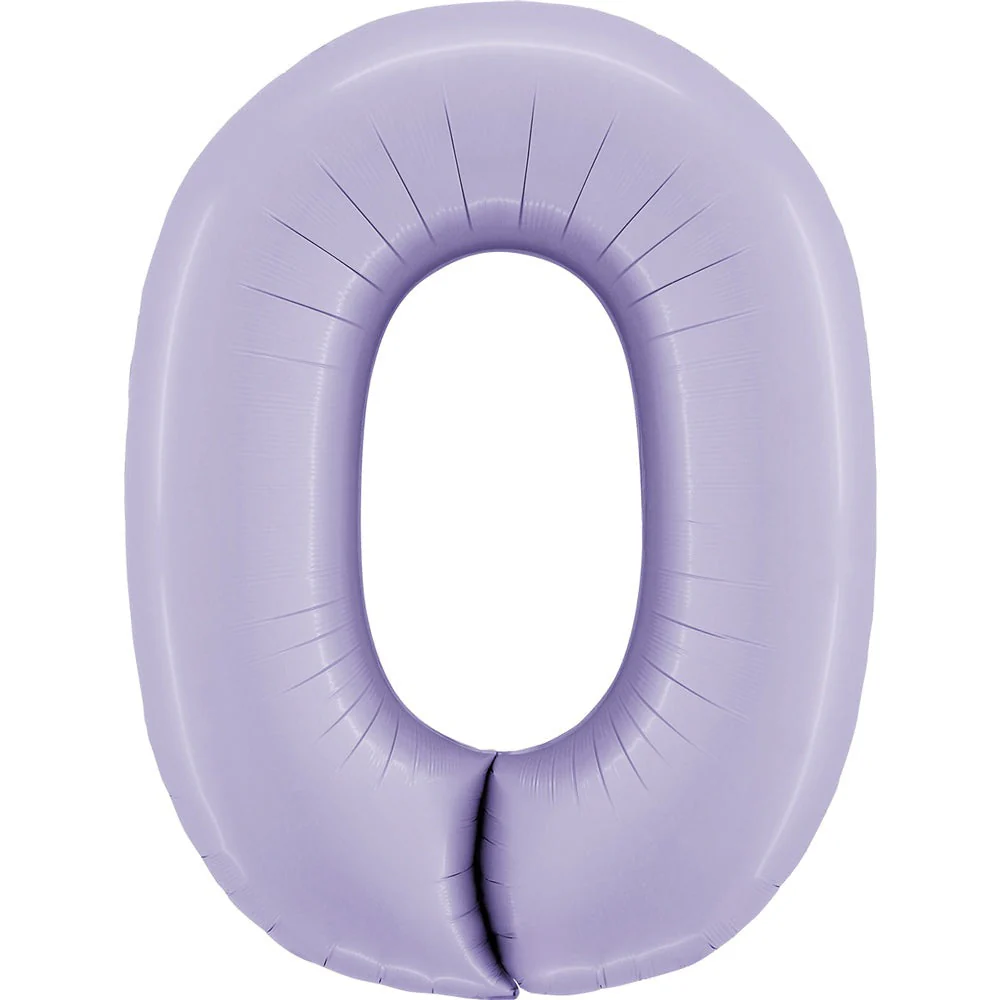 40" (34" Inflated) Number 0 Satin Lilac Foil Balloon