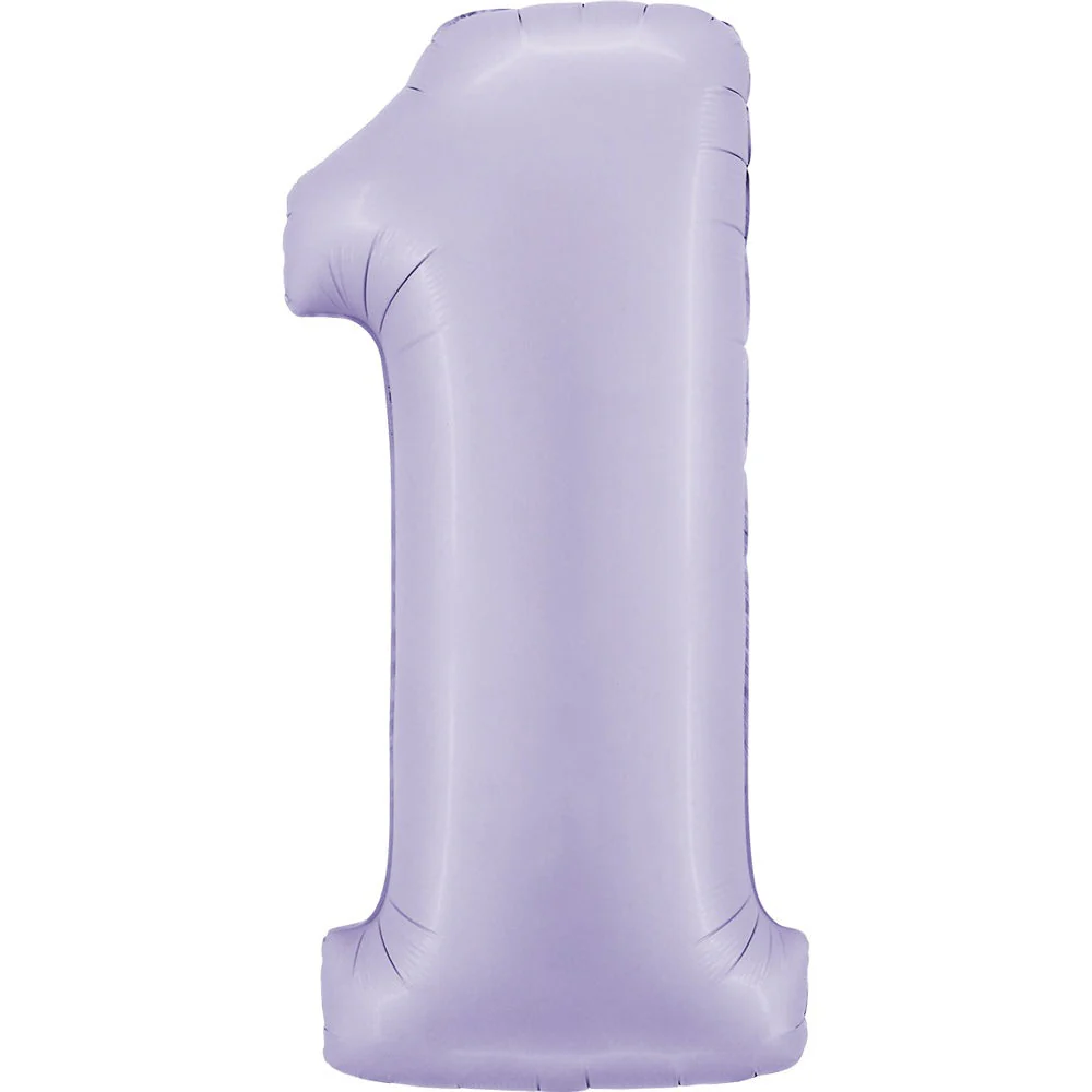 40" (34" Inflated) Number 1 Satin Lilac Foil Balloon