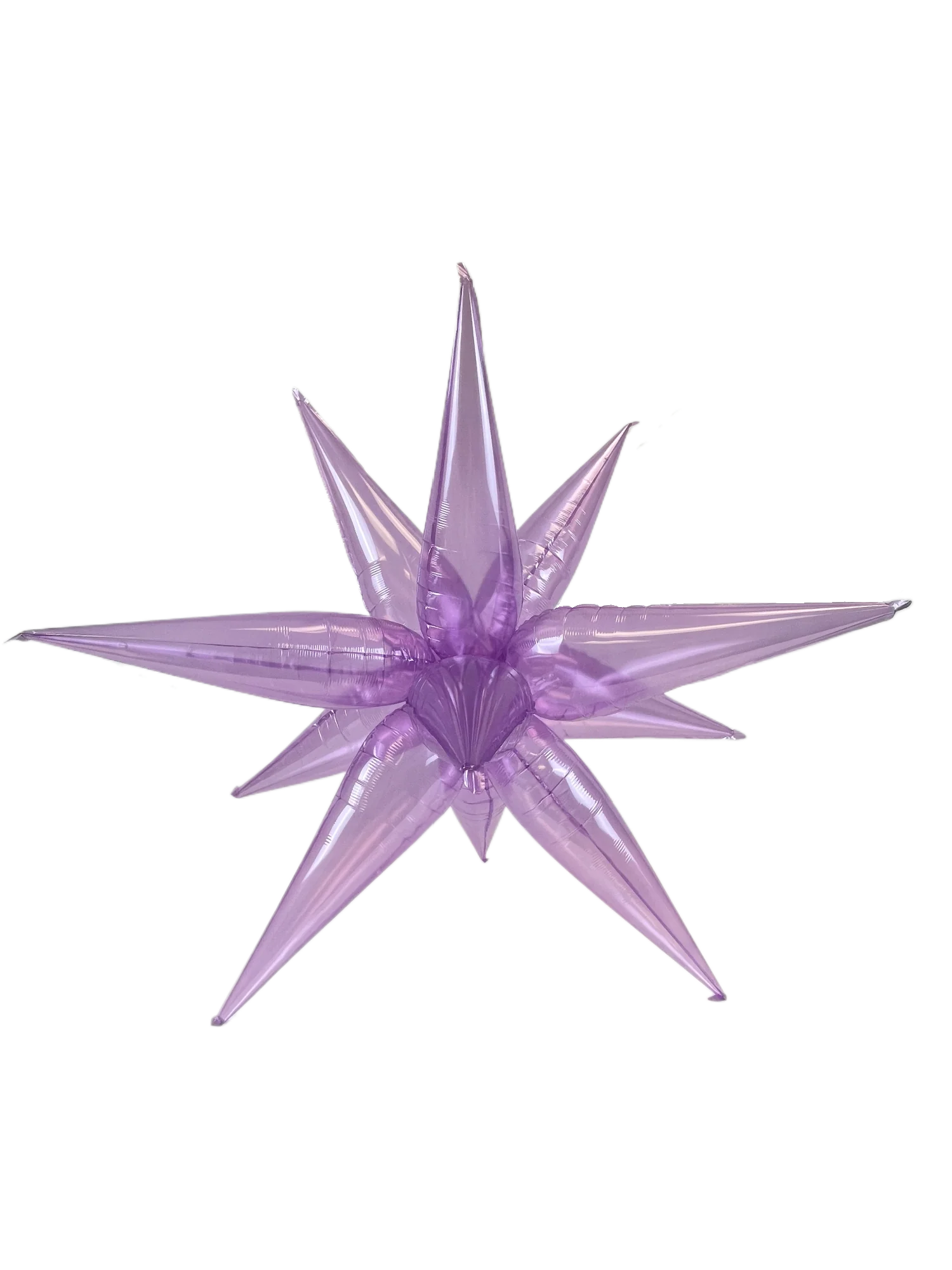 40" Airfill Decor Only Purple Semi Transparent Crystal Starburst Balloon (12 piece kit) - Image 2