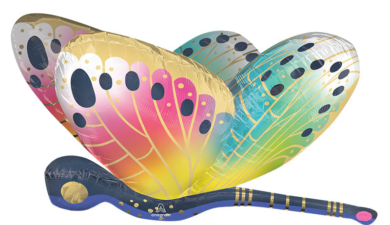40" Satin Vibrant Flutters Dragonfly UltraShape Foil Balloon