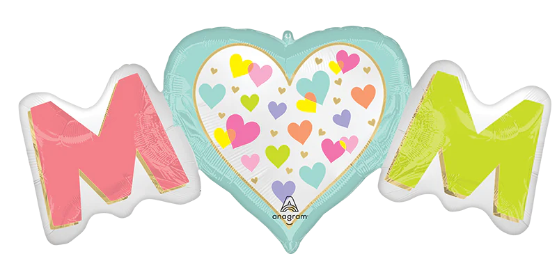 40" SuperShape Satin Playful Brights Mom Foil Balloon