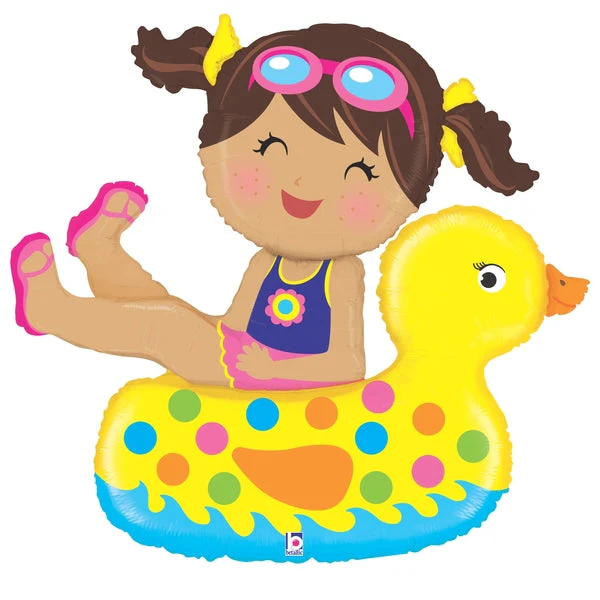 41" Foil Shape Packaged Girl Floatie Balloon