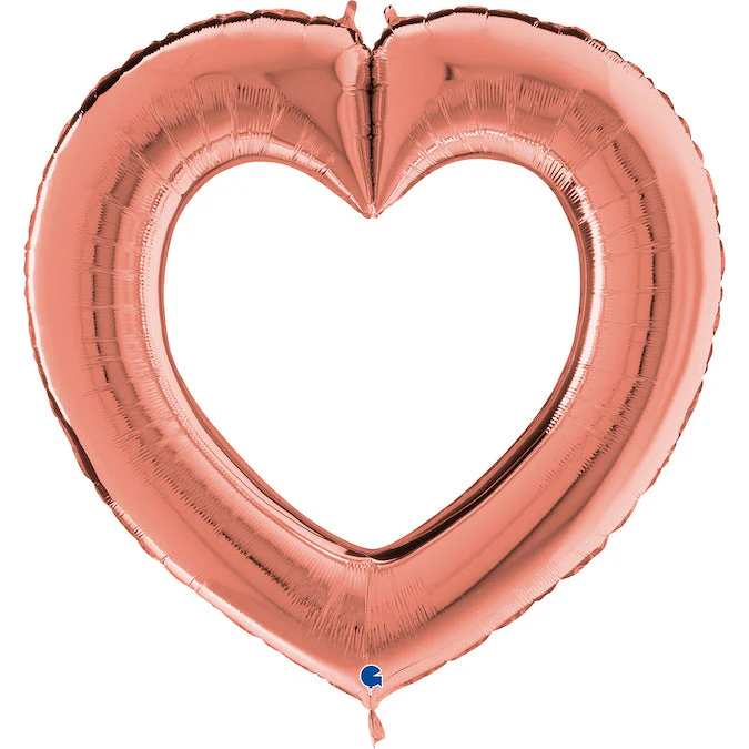 41" Linky Heart Rose Gold Foil Balloon