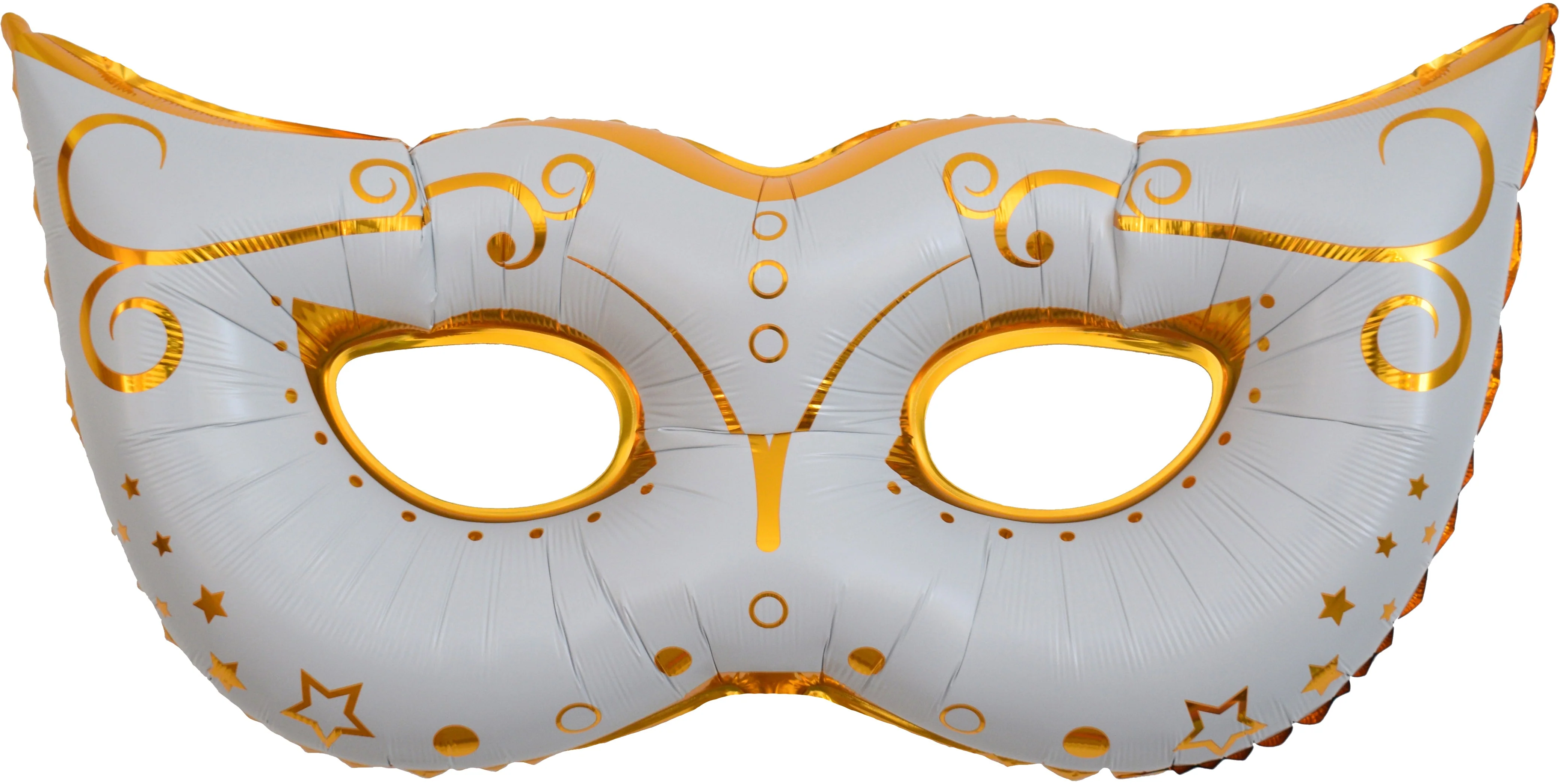 42" Airfill Only White Mask With Decoration Foil Balloon