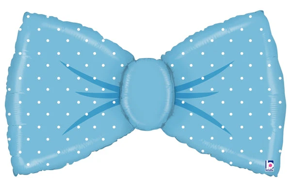 42" Foil Shape Balloon Packaged Blue Bowtie