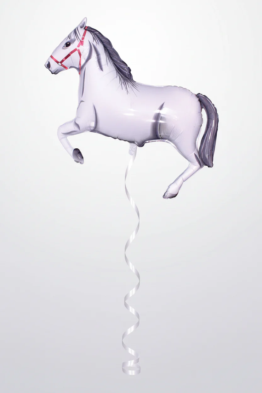 42" Horse White Balloon - Image 2