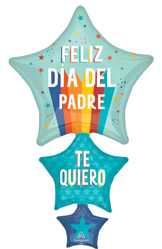 42" Playful Stripes Feliz Dia Del Padre SuperShape Foil Balloon