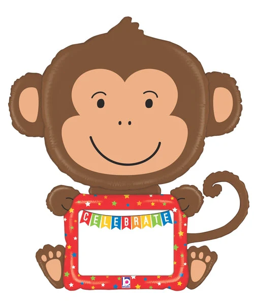 43" Shape Packaged ReMARKables Birthday Monkey Balloon