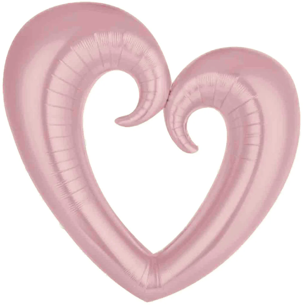 43" Light Pink Matte Open Heart Foil Balloon