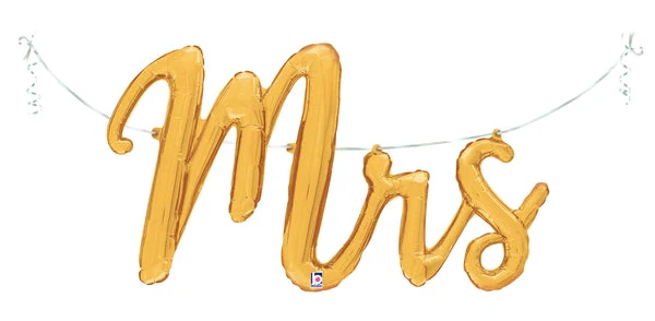 44" Air Filled Only Mrs. Script Foil Balloon