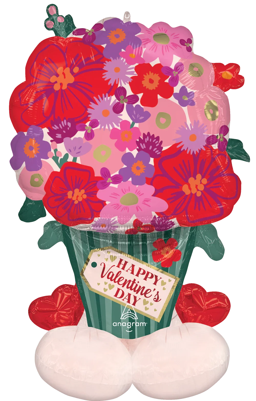 45" Airloonz Large Valentine Satin Floral Bright Chintz Foil Balloon
