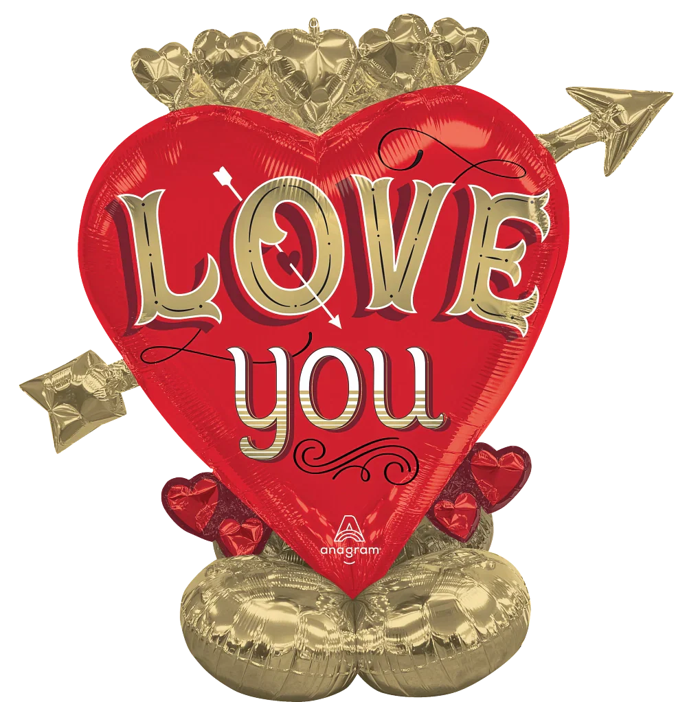 46" Airloonz Large Just My Type Heart & Arrow Foil Balloon