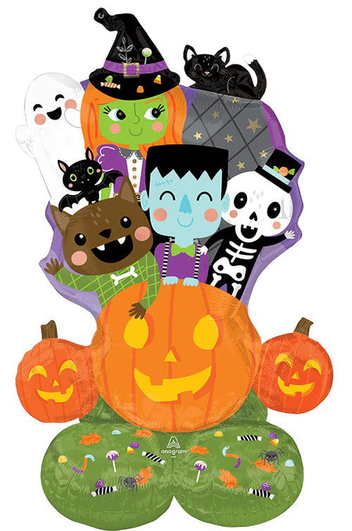 48" Consumer Inflatable AirLoonz Large Monster Mingle Pumpkin Foil Balloon